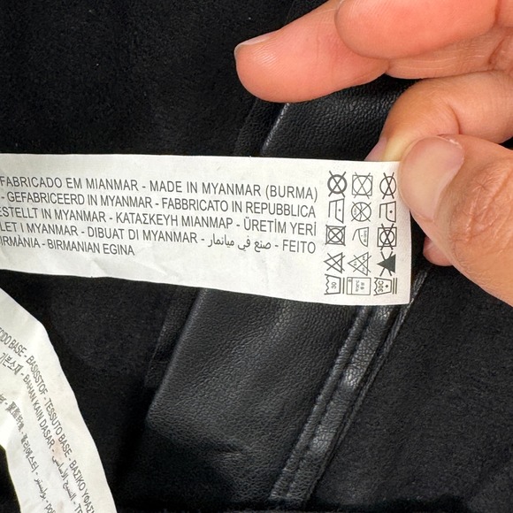 Zara Leggings Womens S Black Trafaluc Faux Leather High Rise Skinny Ankle Zip - Picture 12 of 13